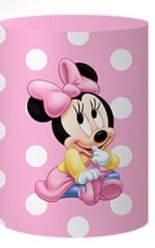 Capa Cilindro P - Minnie Rosa Baby - karoline pedroso festas