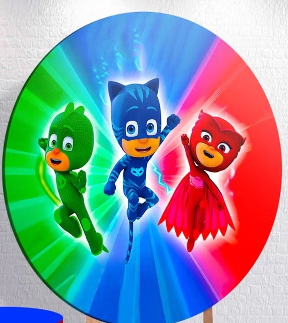 Capa Painel Redondo - Pjmasks - karoline pedroso festas