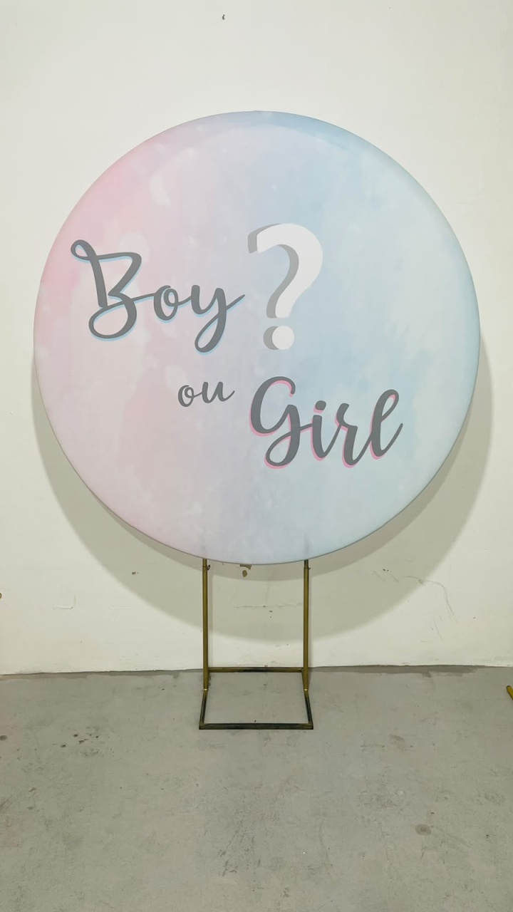 Capa Painel Redondo - Boy Or Girl - karoline pedroso festas