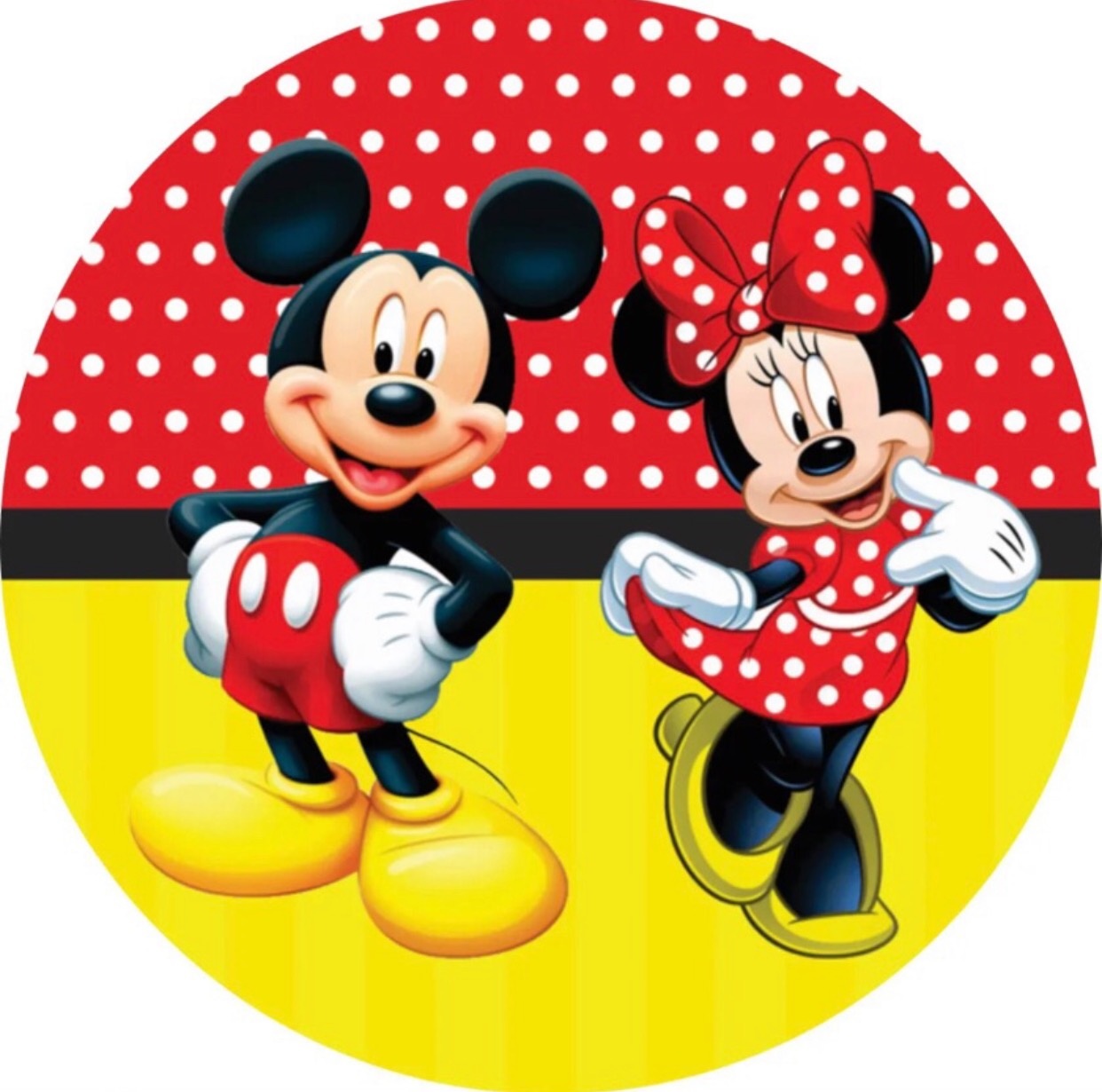 Capa Painel Redondo - Mickey E Minnie  - karoline pedroso festas