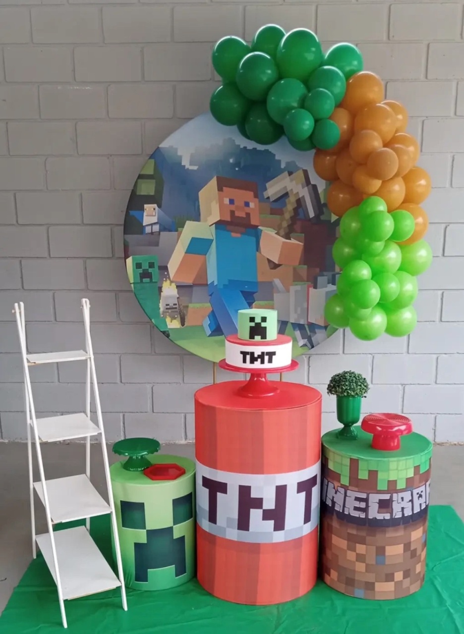 Decoração Minecraft - karoline pedroso festas
