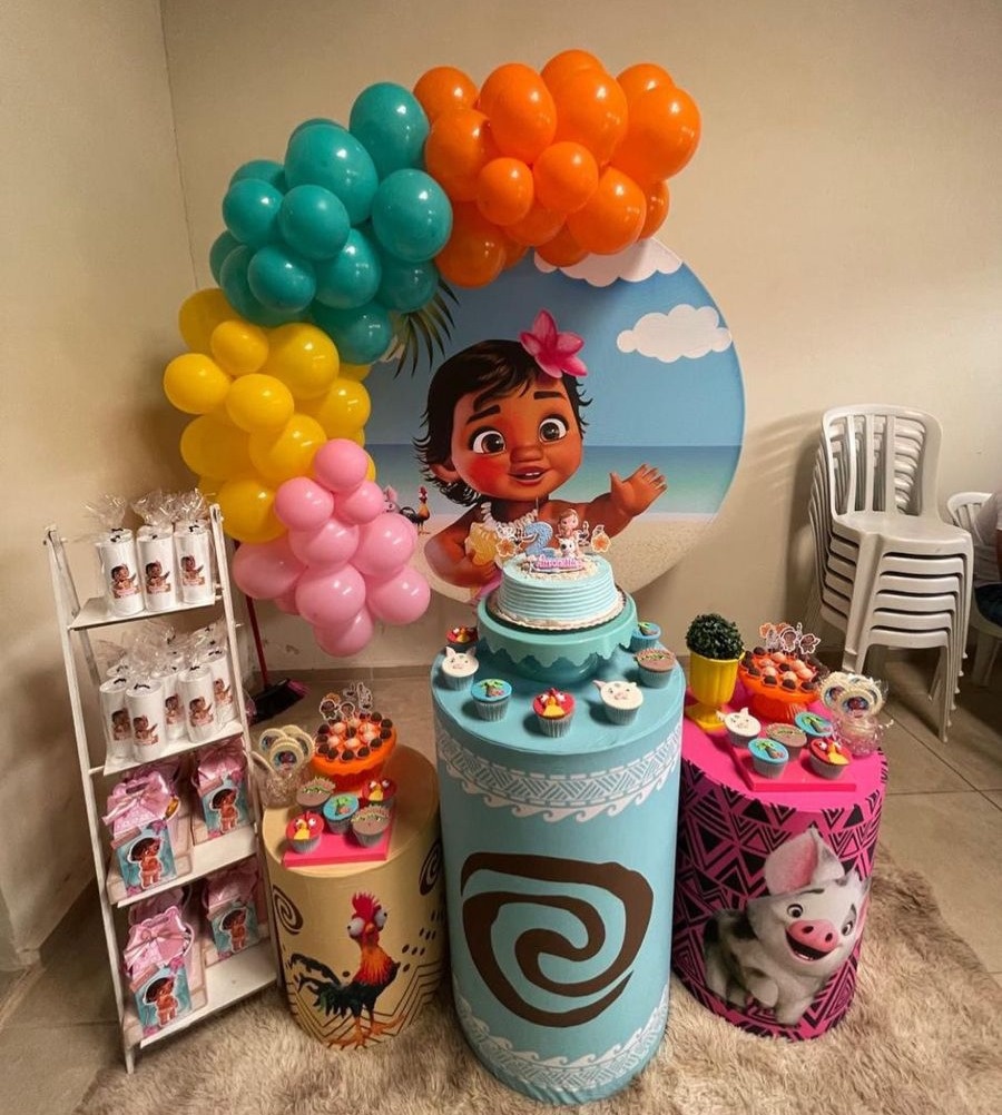 Decoração Moana Baby - karoline pedroso festas