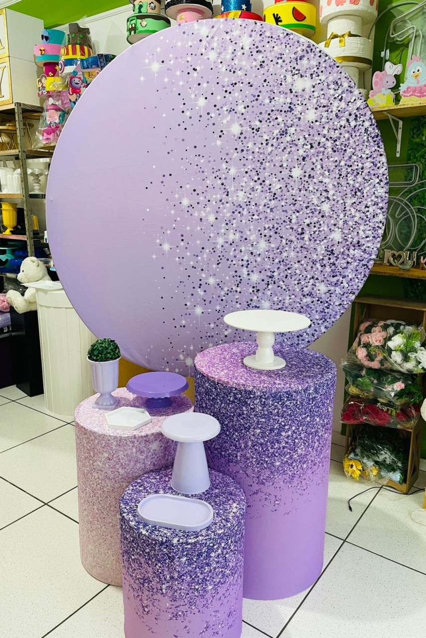 Kit Prata - Glitter Lilas   - karoline pedroso festas