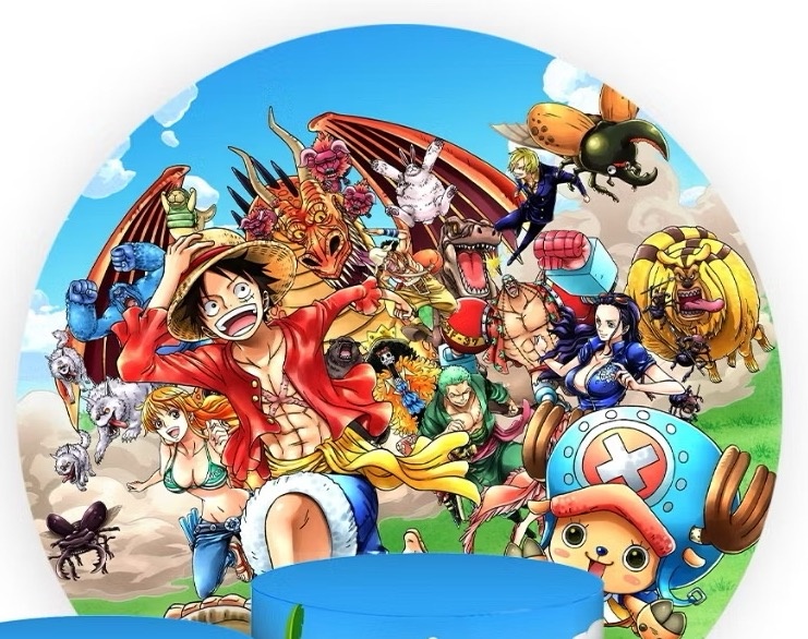 Capa Painel Redondo - One Piece - karoline pedroso festas