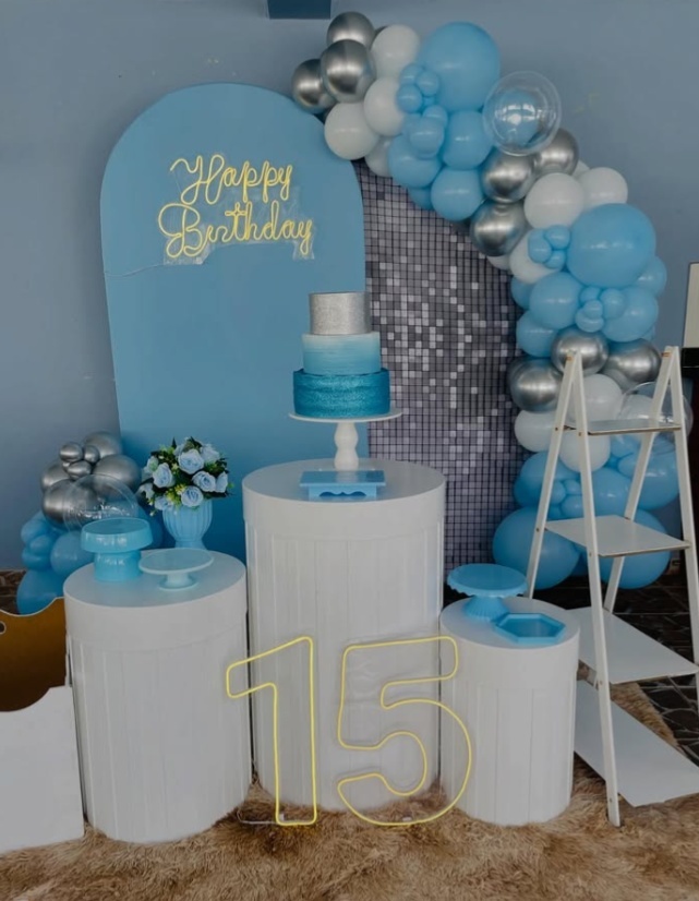 Decoração 15 Anos Azul - karoline pedroso festas