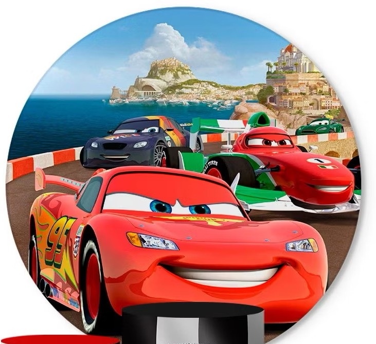 Capa Painel Redondo - Mcqueen / Carros - karoline pedroso festas