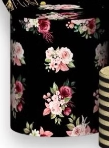 Capa Cilindro G - Floral Preto - karoline pedroso festas