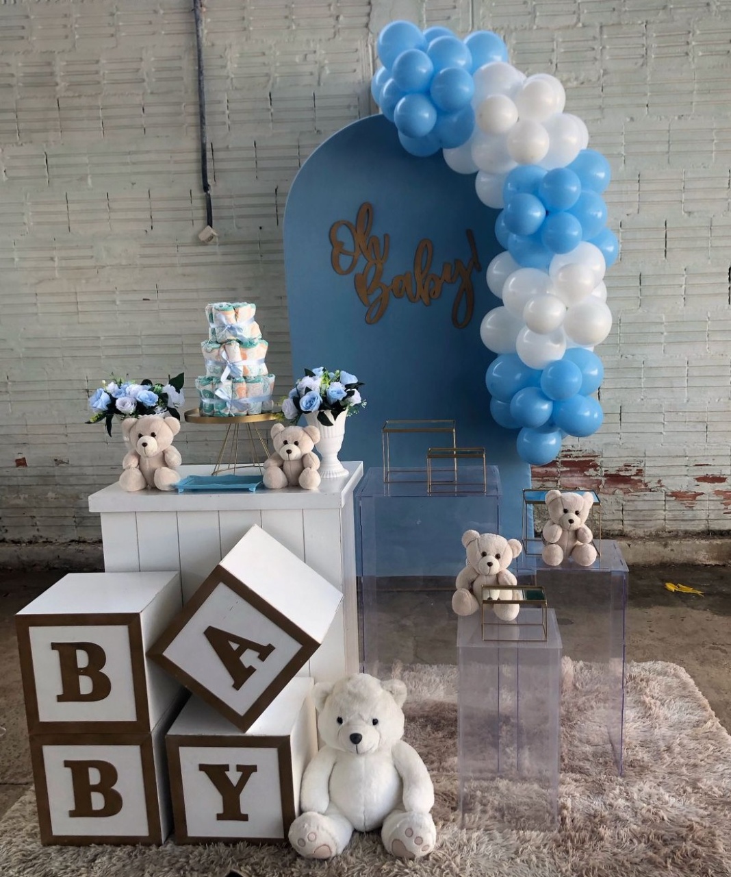 Decoração Chá de Bebê Azul - karoline pedroso festas