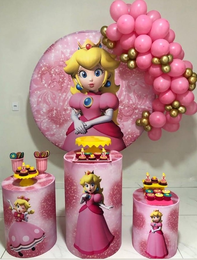 Decoração - Princesa Peach  - karoline pedroso festas