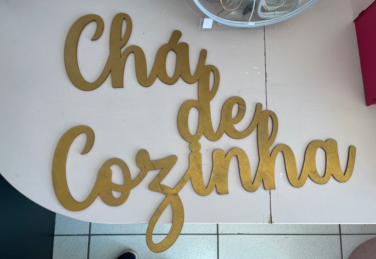 Letreiro Chá de Cozinha - Mdf - karoline pedroso festas