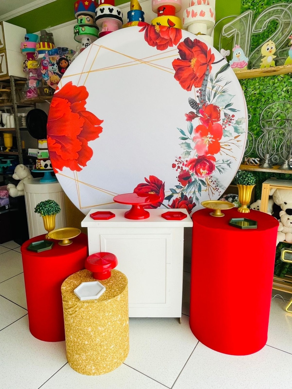Kit Personalizado - Floral Vermelho  - karoline pedroso festas
