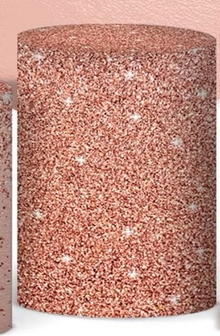 Capa Cilindro G - Rose Com Glitter  - karoline pedroso festas