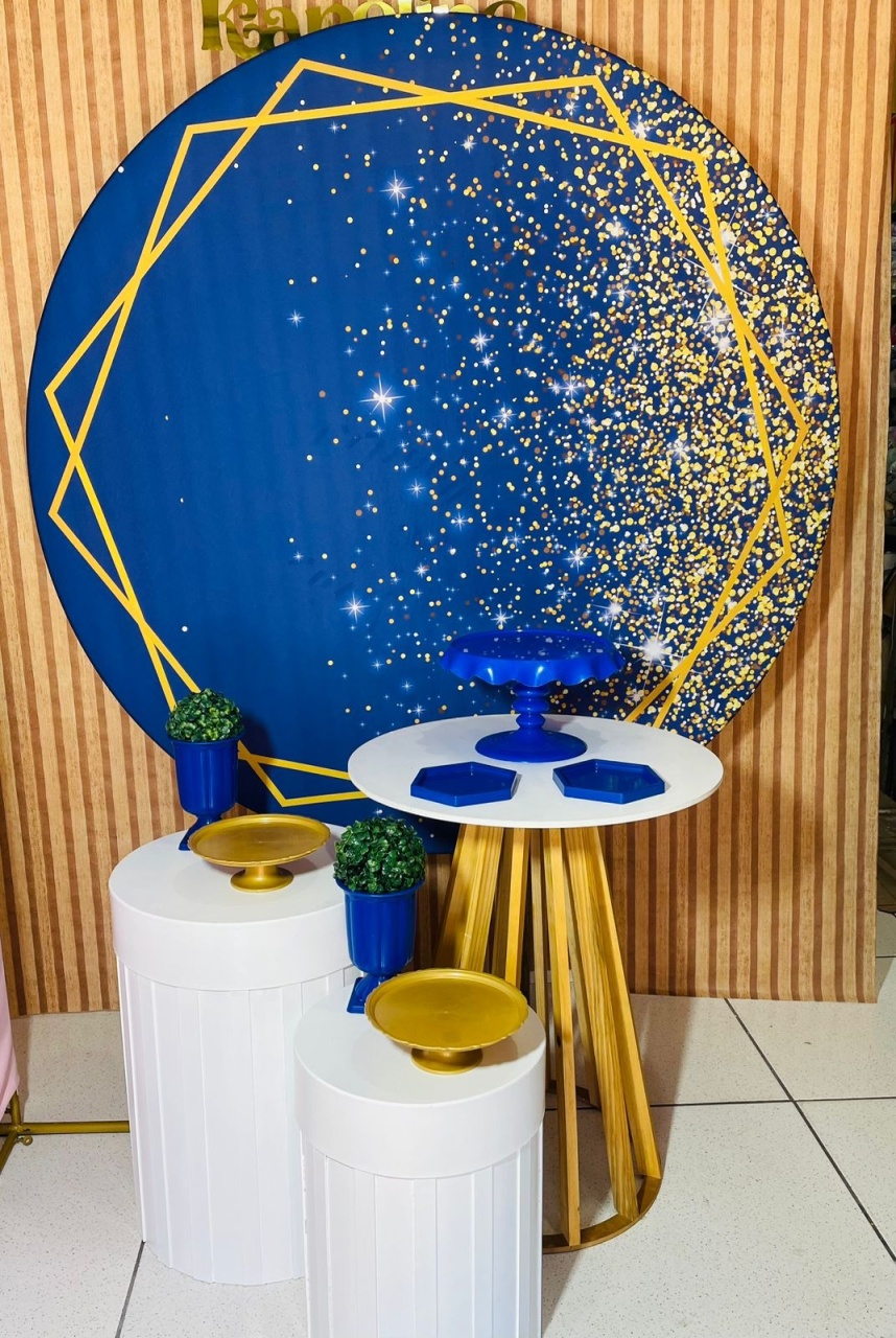 Kit Luxo 2 - Azul Com Glitter  - karoline pedroso festas