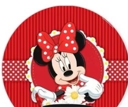 Capa Painel Redondo - Minnie Vermelha - karoline pedroso festas