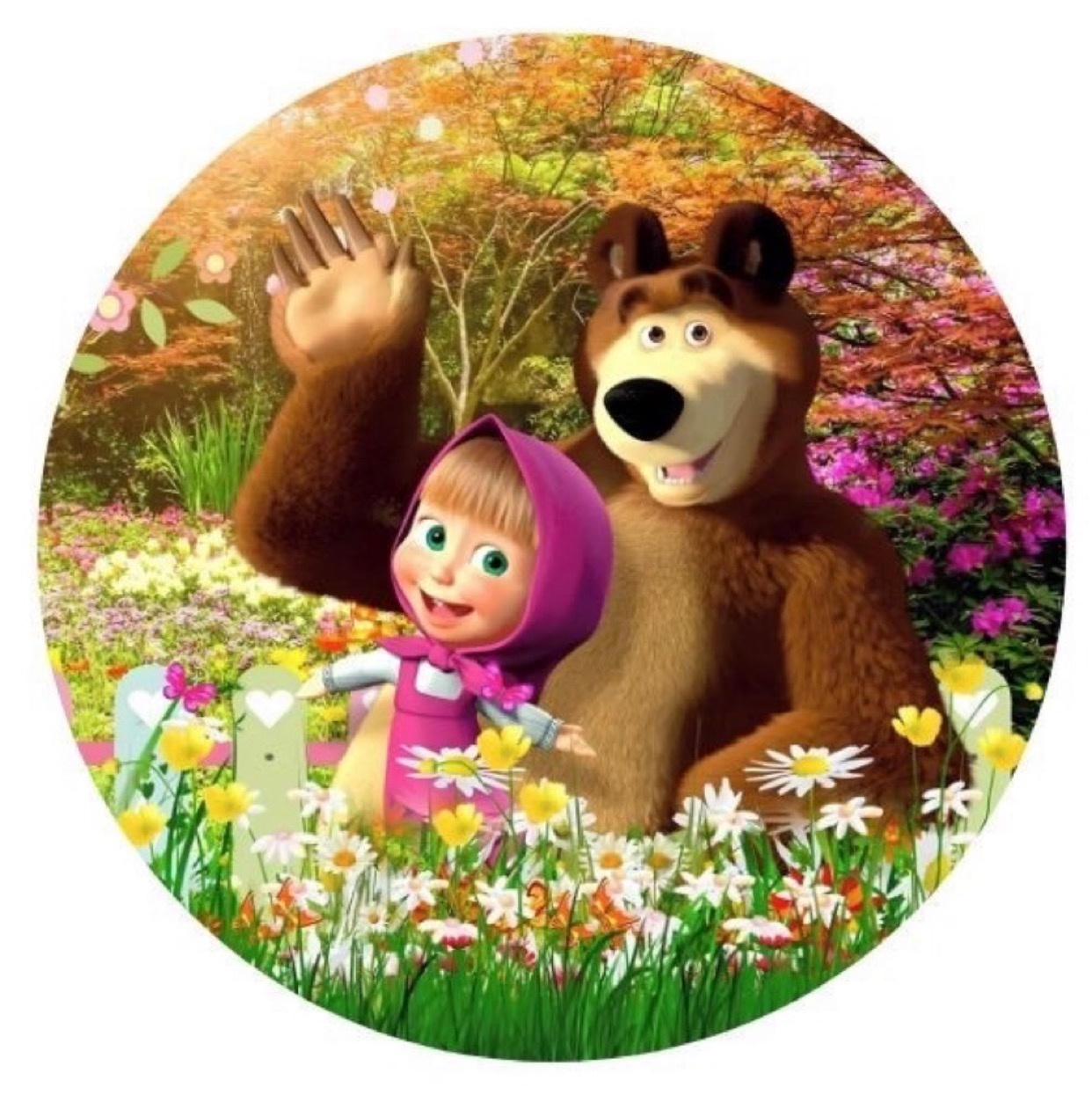 Capa Painel Redondo - Masha E O Urso - karoline pedroso festas