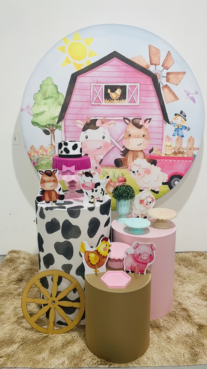 Kit Prata - Fazendinha Rosa - karoline pedroso festas