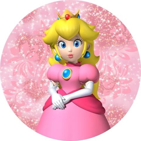 Capa Painel Redondo - Princesa Peach - karoline pedroso festas