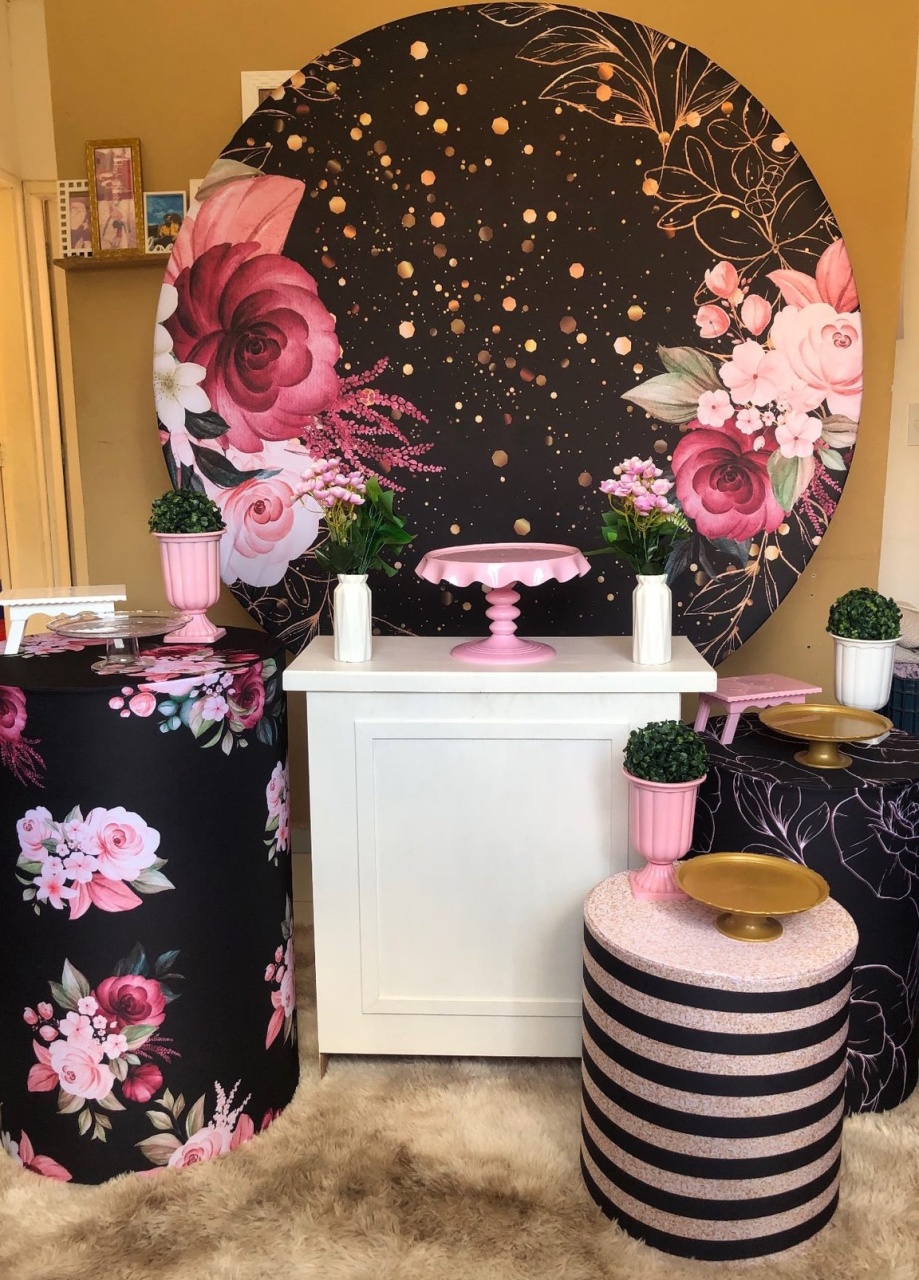 Kit Personalizado - Floral Preto - karoline pedroso festas