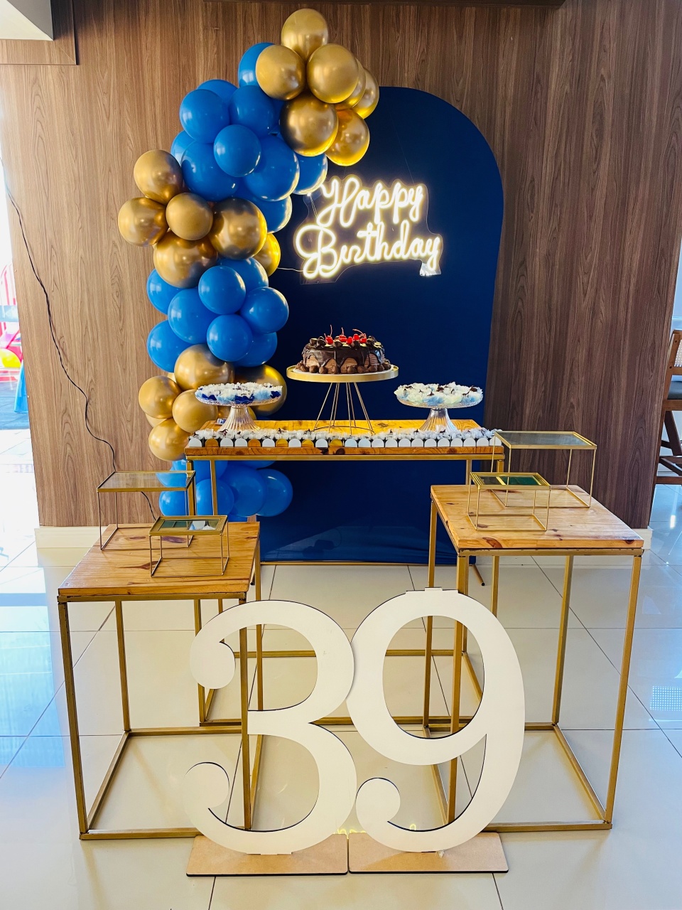 Decoração Azul E Dourado - karoline pedroso festas