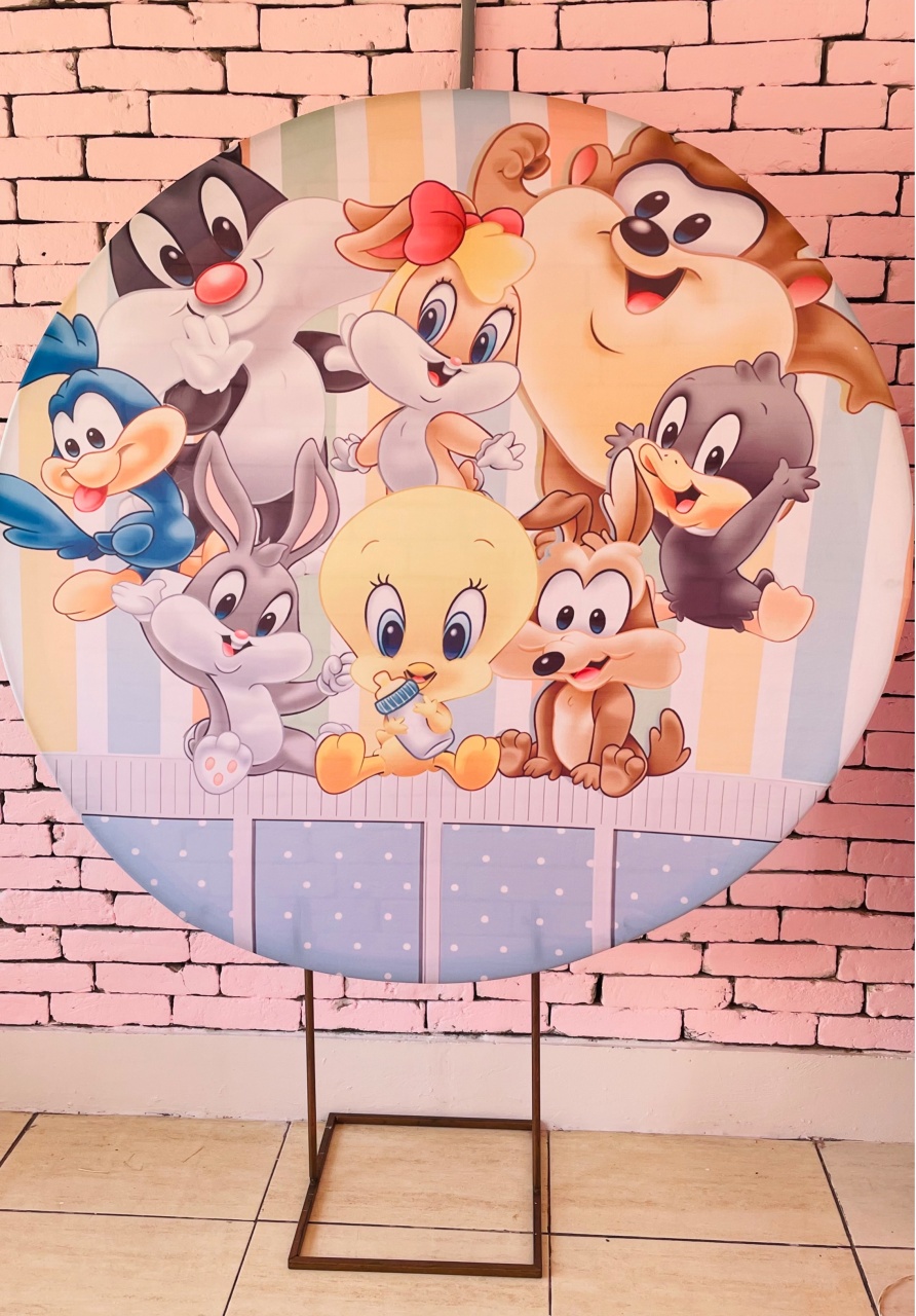 Capa Painel Redondo - Baby Looney Tunes - karoline pedroso festas