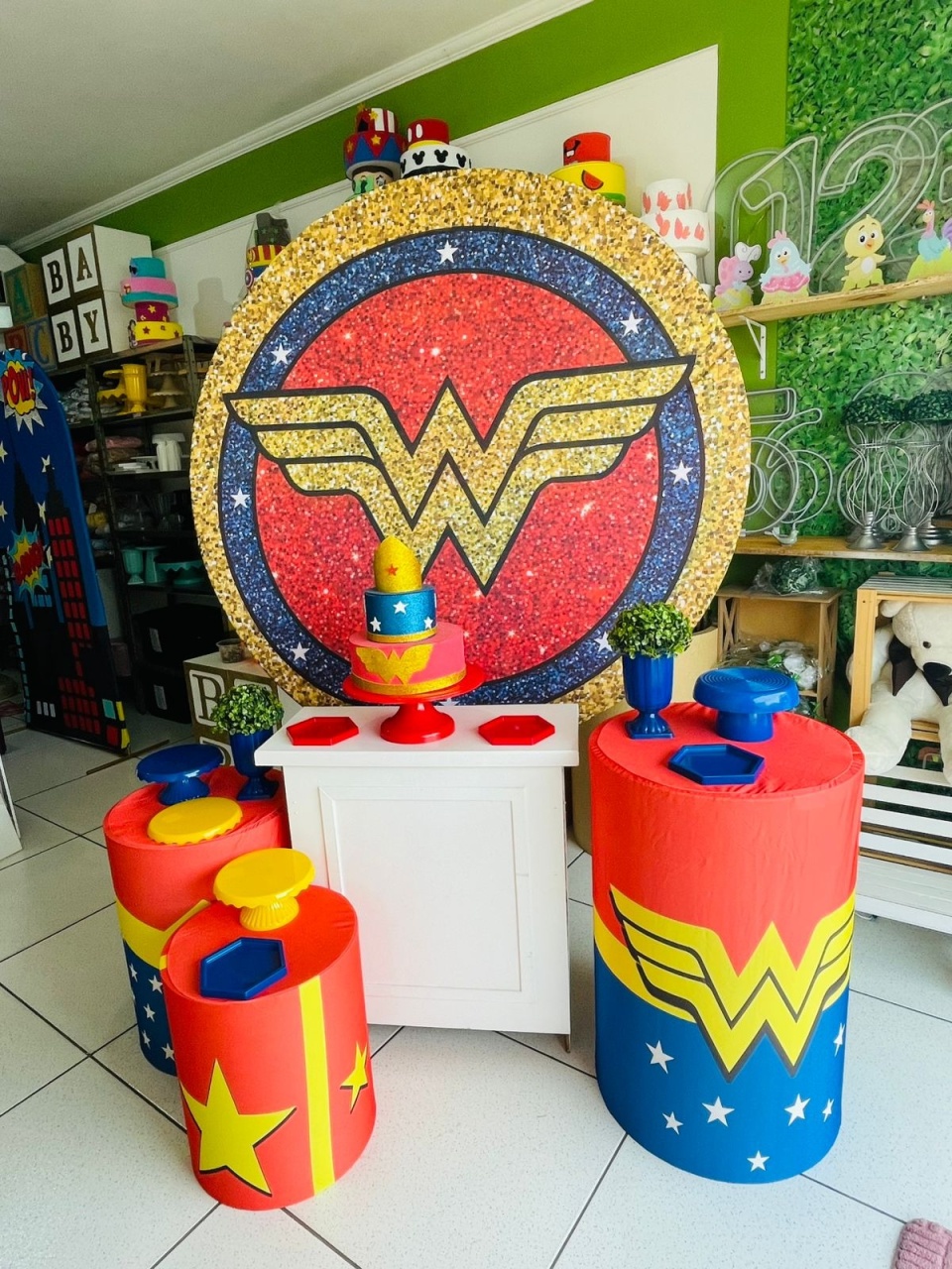 Kit Personalizado - Mulher Maravilha Logo  - karoline pedroso festas