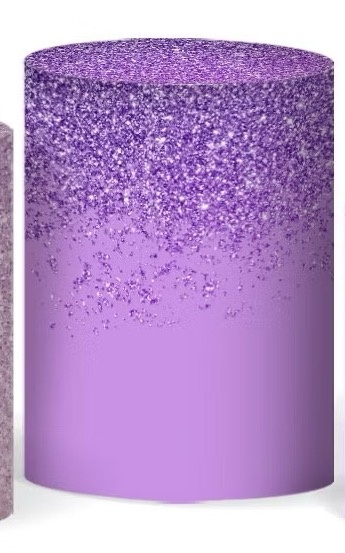 Capa Cilindro G - Lilás Com Glitter - karoline pedroso festas