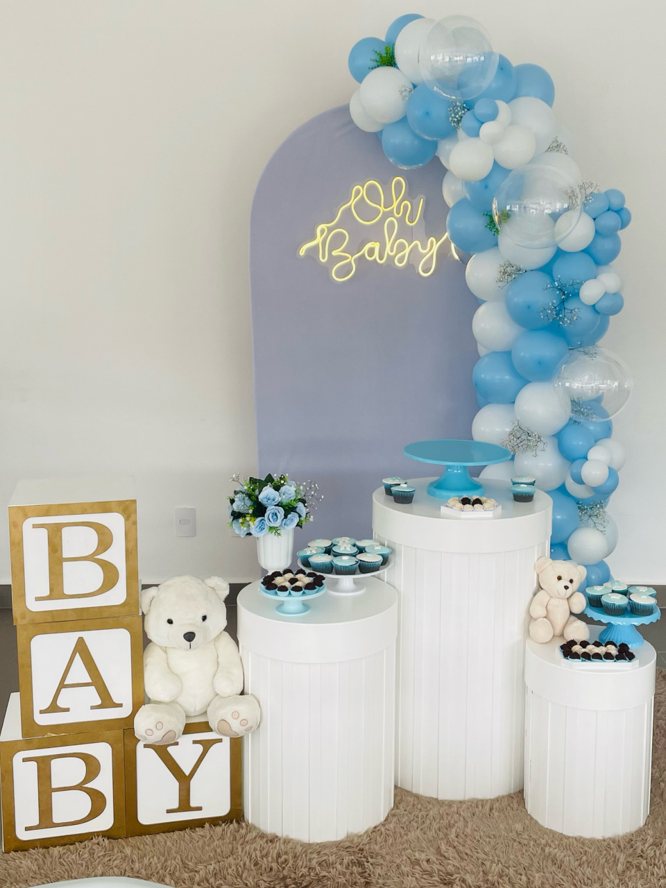 Decoração Chá de Bebê Azul 9 - karoline pedroso festas