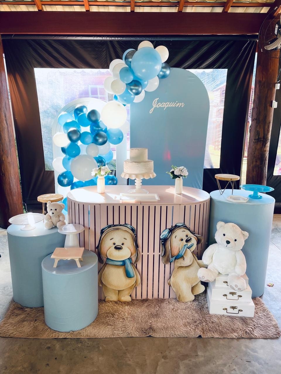 Decoração Chá de Bebê Azul 6 - Ursinho Aviador - karoline pedroso festas