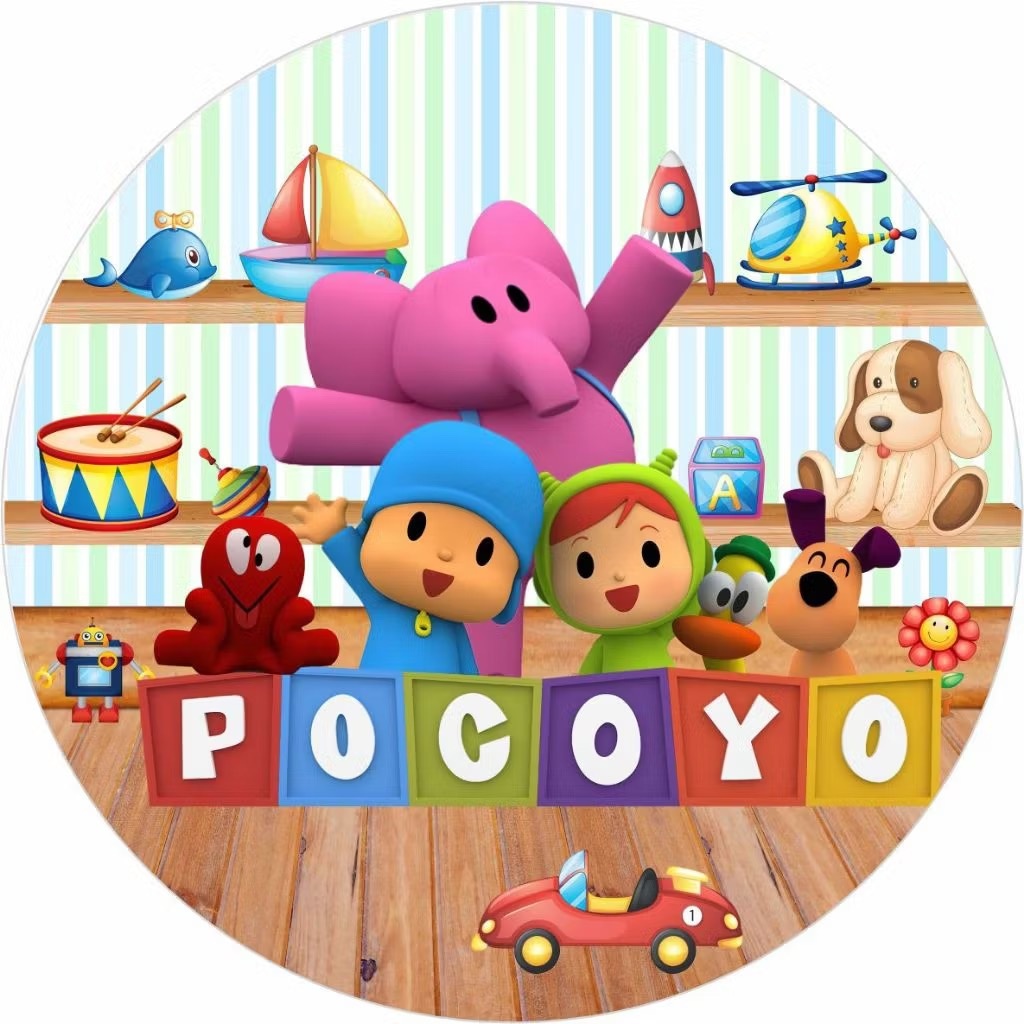 Capa Painel Redondo - Pocoyo - karoline pedroso festas