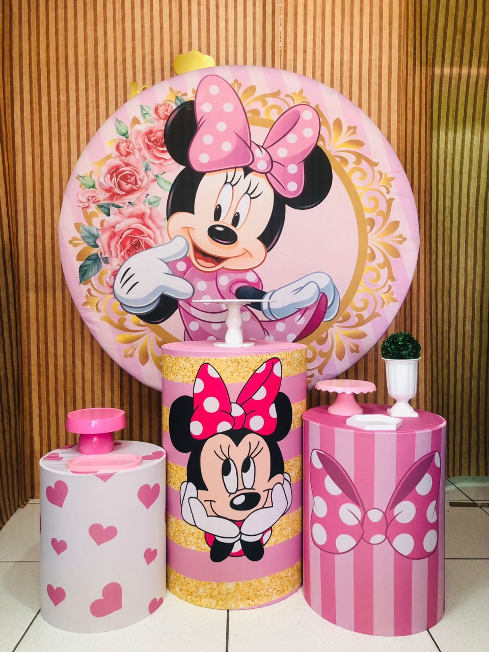 Kit Prata Minnie Rosa  - karoline pedroso festas