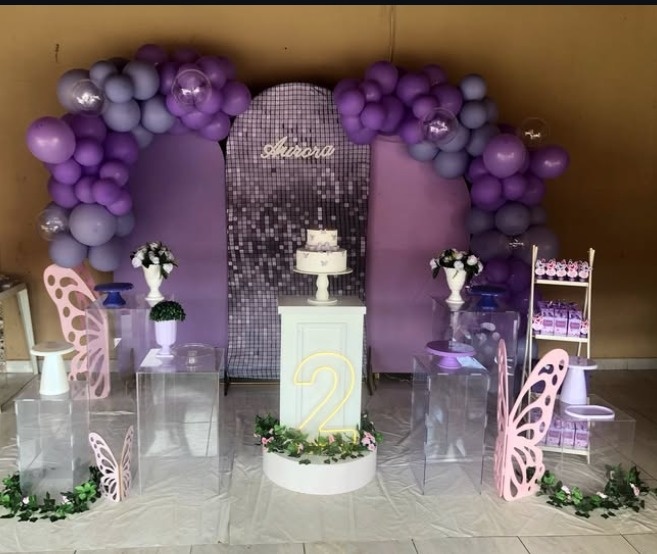 Decoração Borboleta Lilas - karoline pedroso festas