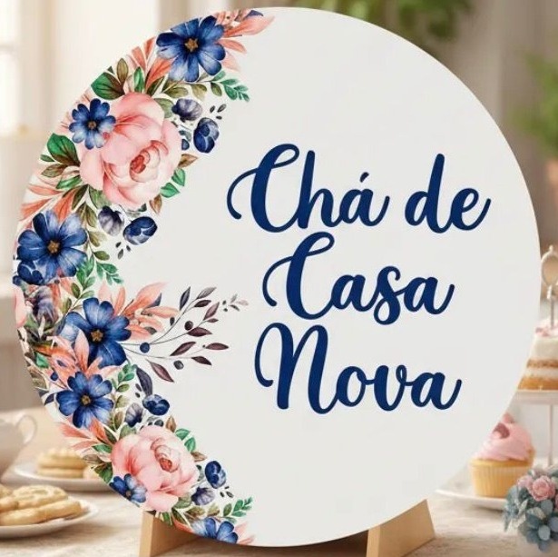 Mini Capa Painel 50Cm - Cha Casa Nova - karoline pedroso festas