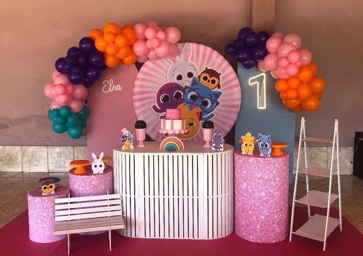 Decoração Bolofofos Rosa 2 - karoline pedroso festas
