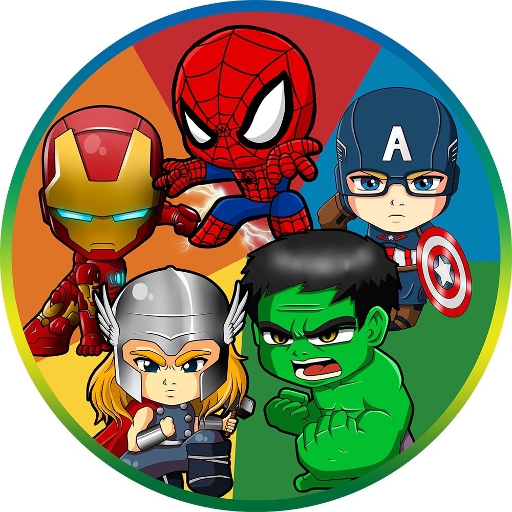 Capa Mini Painel Redondo - Heróis Baby - karoline pedroso festas