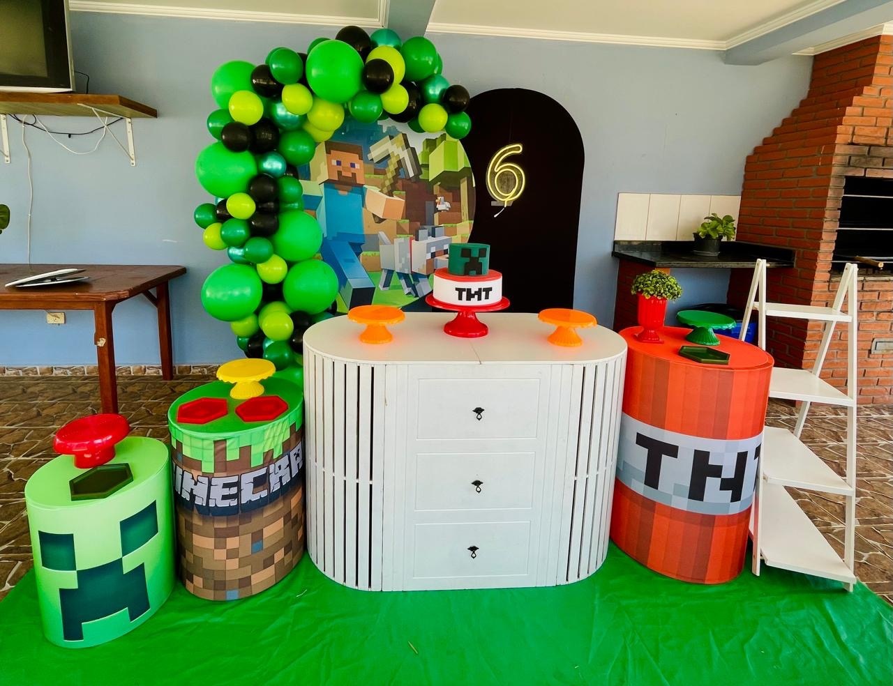 Decoração Minecraft 2 - karoline pedroso festas