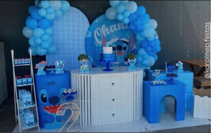 Decoração - Stitch Azul - karoline pedroso festas