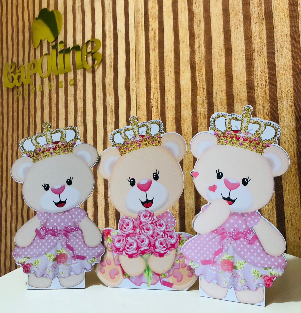 Display de Mesa - Ursinha Realeza  - karoline pedroso festas
