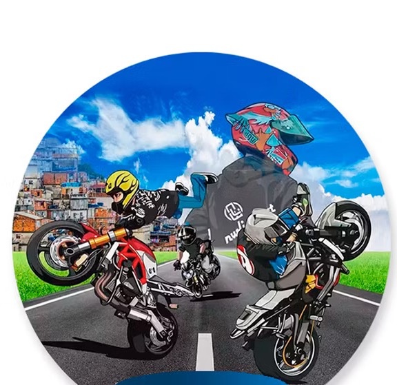 Capa Painel Redondo - Motocross  - karoline pedroso festas