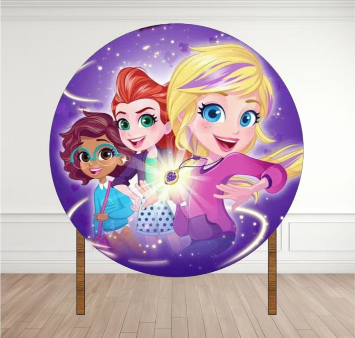 Capa Painel Redondo - Polly Pocket - karoline pedroso festas
