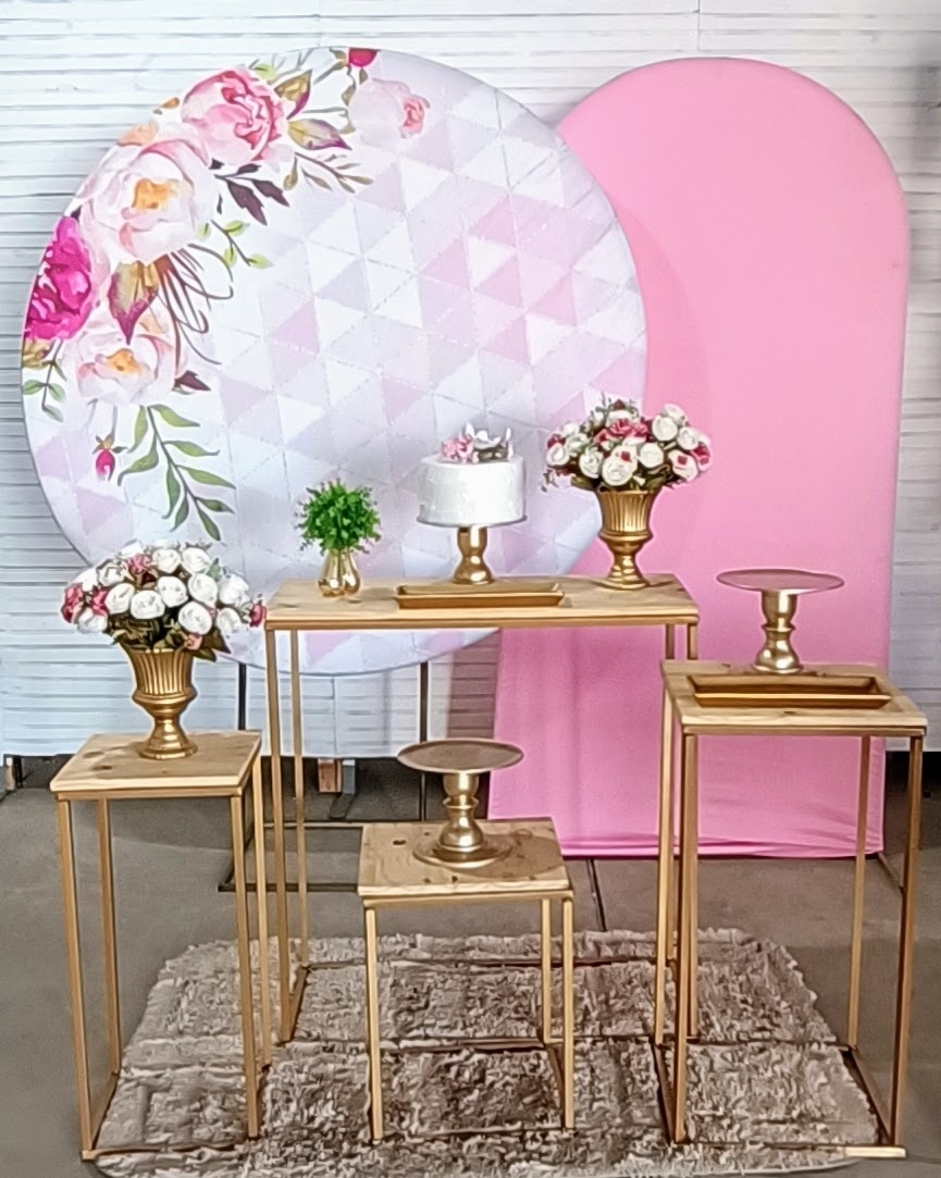 Kit Adulto Floral Rosa Com Romano Rosa - MM Pegue e Monte e locação 