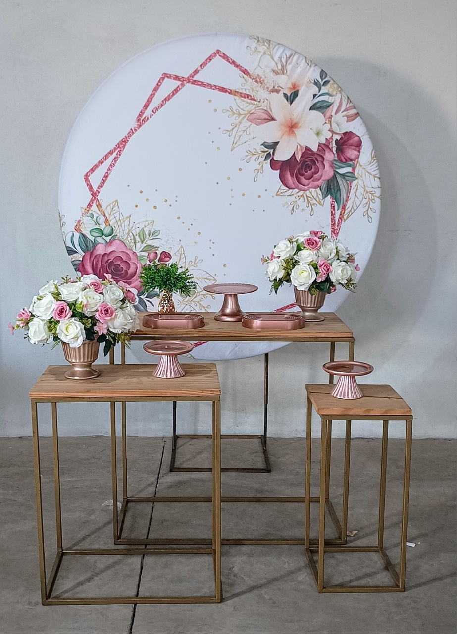 Kit Adulto Floral Marsala Mesa Cubo - MM Pegue e Monte e locação 