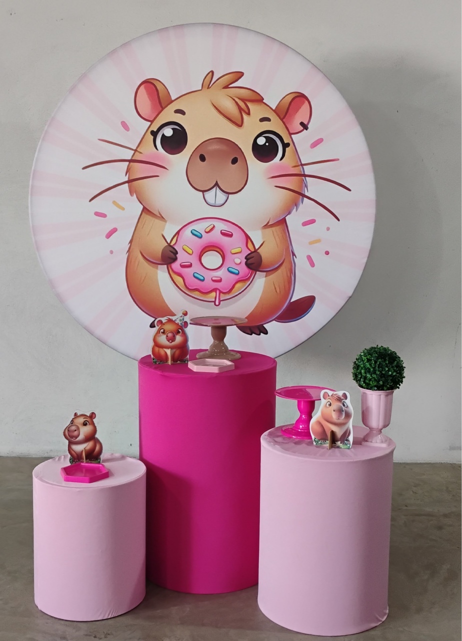 Kit Celebrar Capivara Rosa - MM Pegue e Monte e locação 