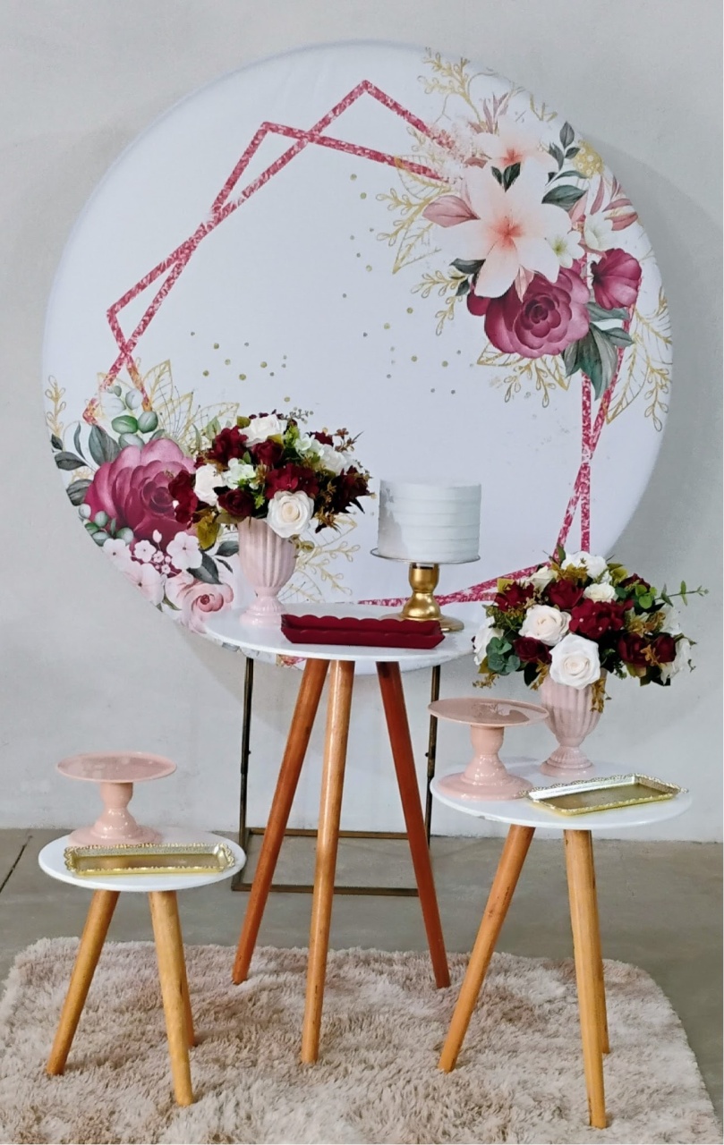 Kit Pé Palito Floral Marsala - MM Pegue e Monte e locação 