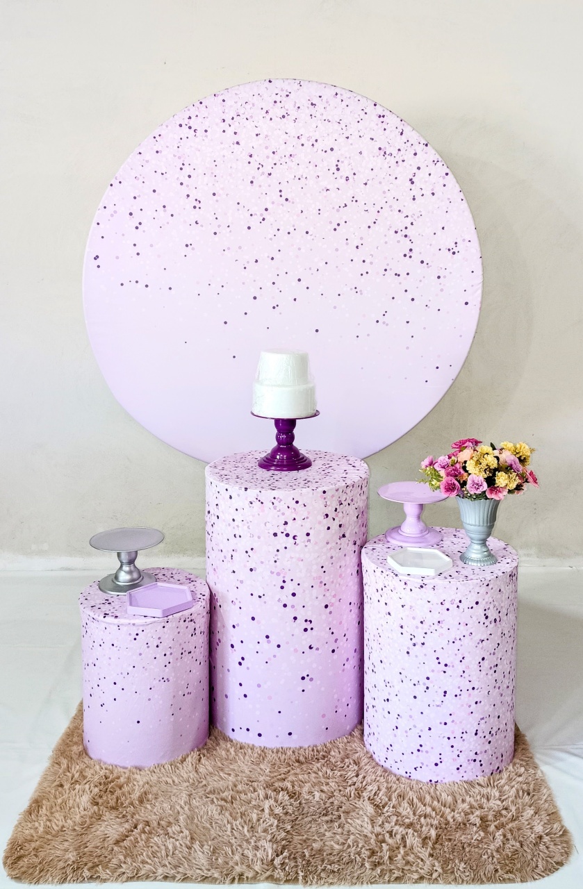 Kit Prata Glitter Lilás Com Prata - MM Pegue e Monte e locação 