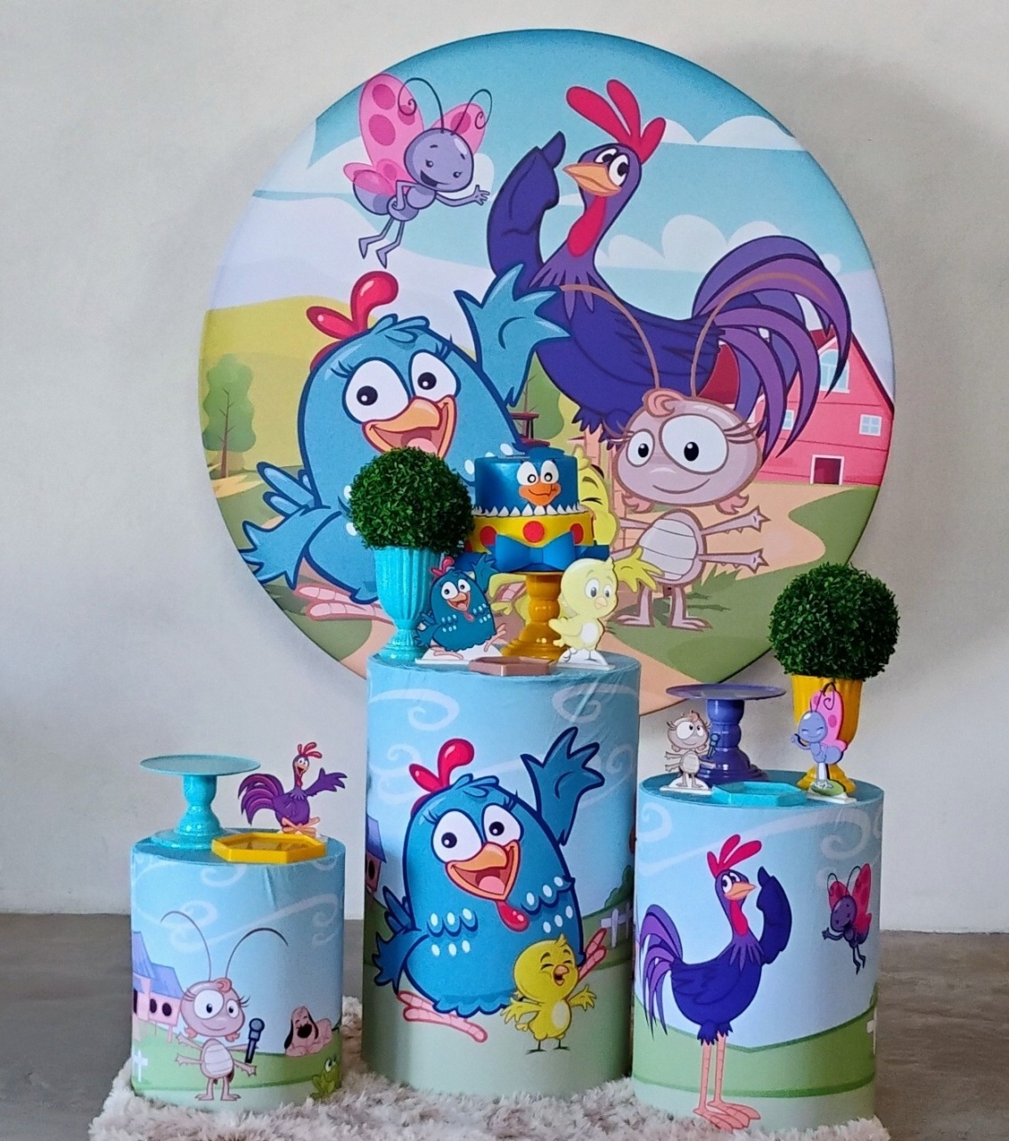 Kit Prata Galinha Pintadinha  - MM Pegue e Monte e locação 