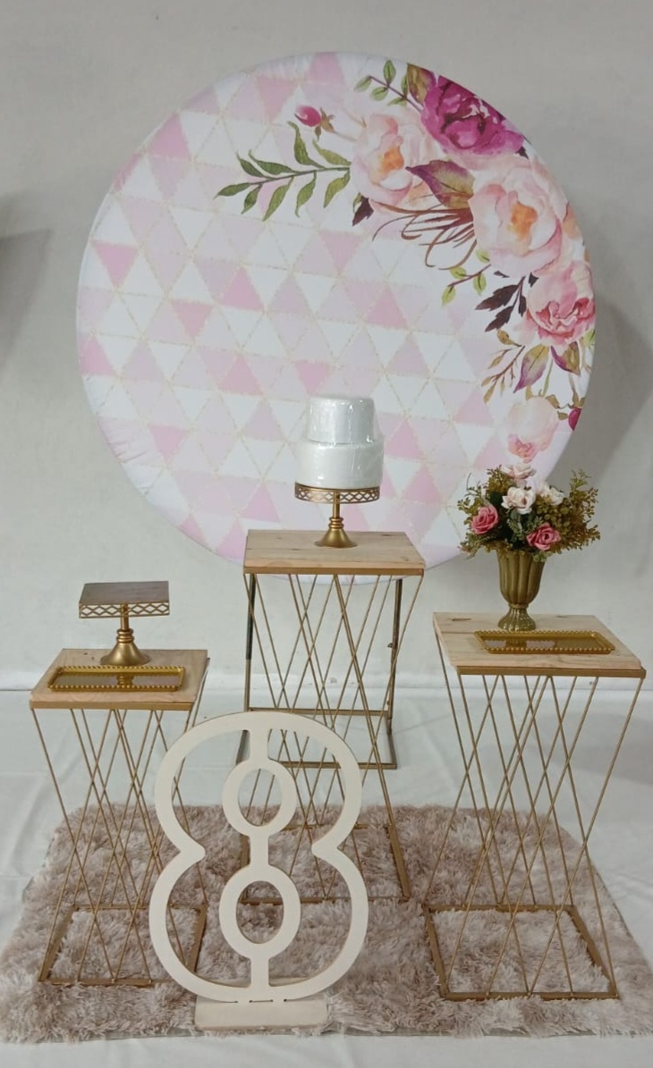 Kit Floral Rosa Mesa Quadrada - MM Pegue e Monte e locação 