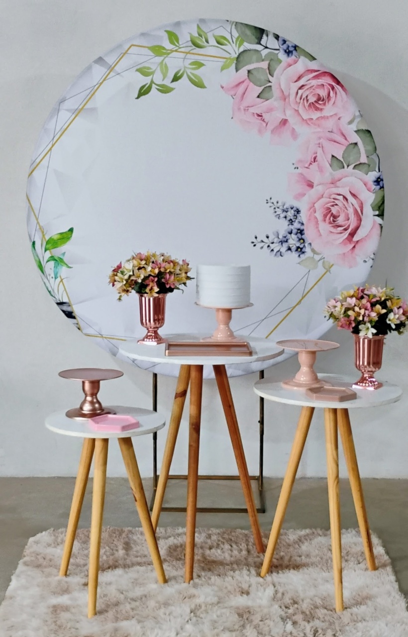 Kit Pé Palito Floral Rose Com Peças Nude - MM Pegue e Monte e locação 