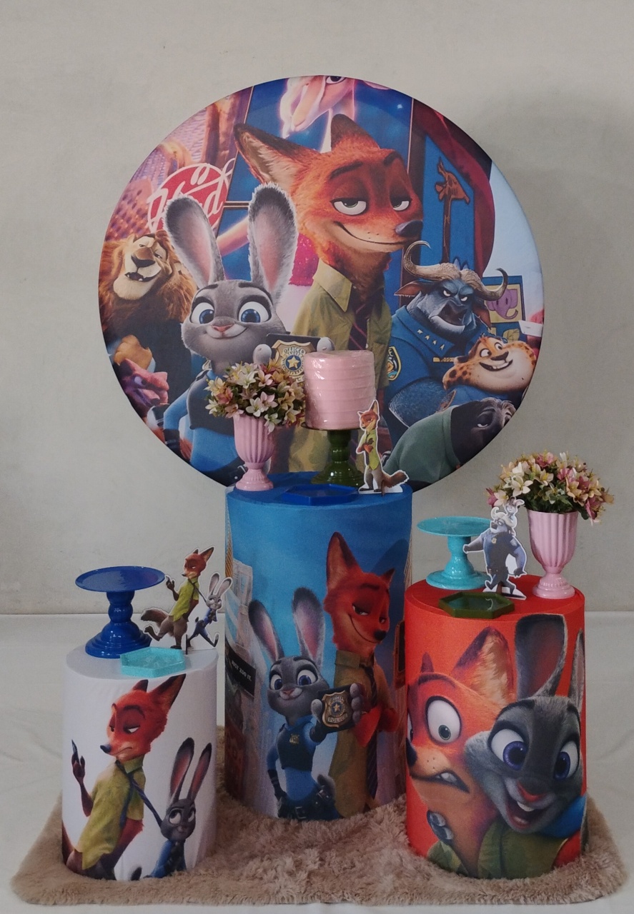 Kit Prata Zootopia - MM Pegue e Monte e locação 