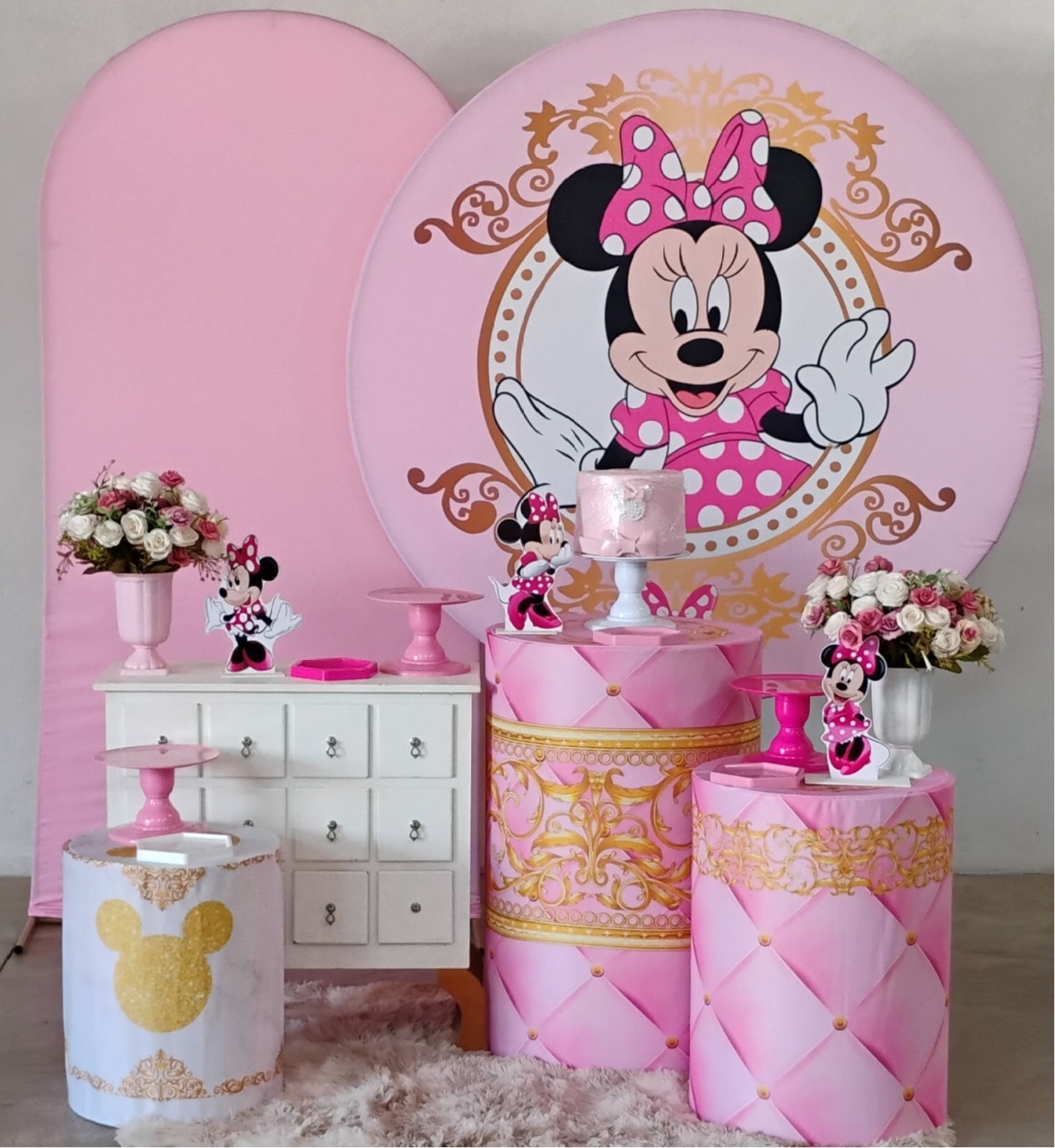 Kit Diamante Minie Rosa   - MM Pegue e Monte e locação 