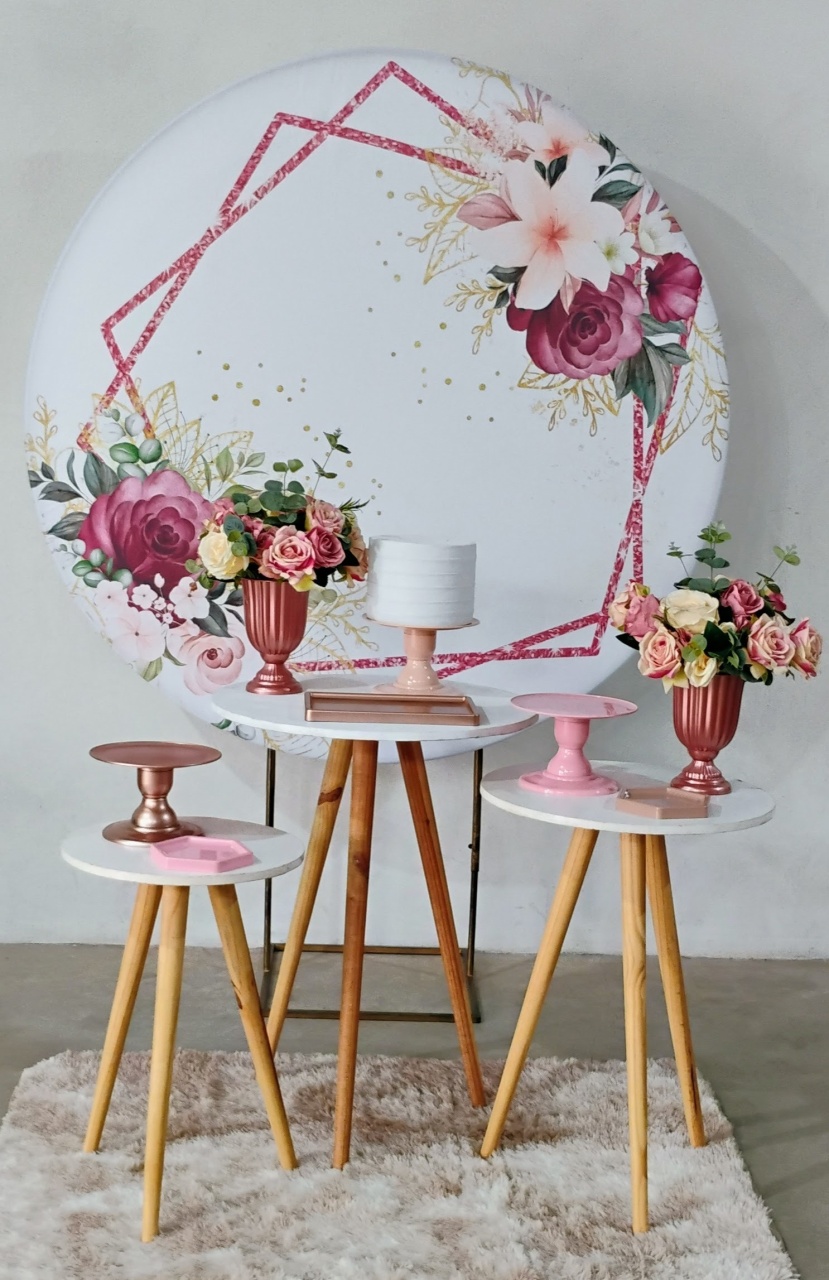 Kit Pé Palito Floral Marsala  Com Rosé - MM Pegue e Monte e locação 